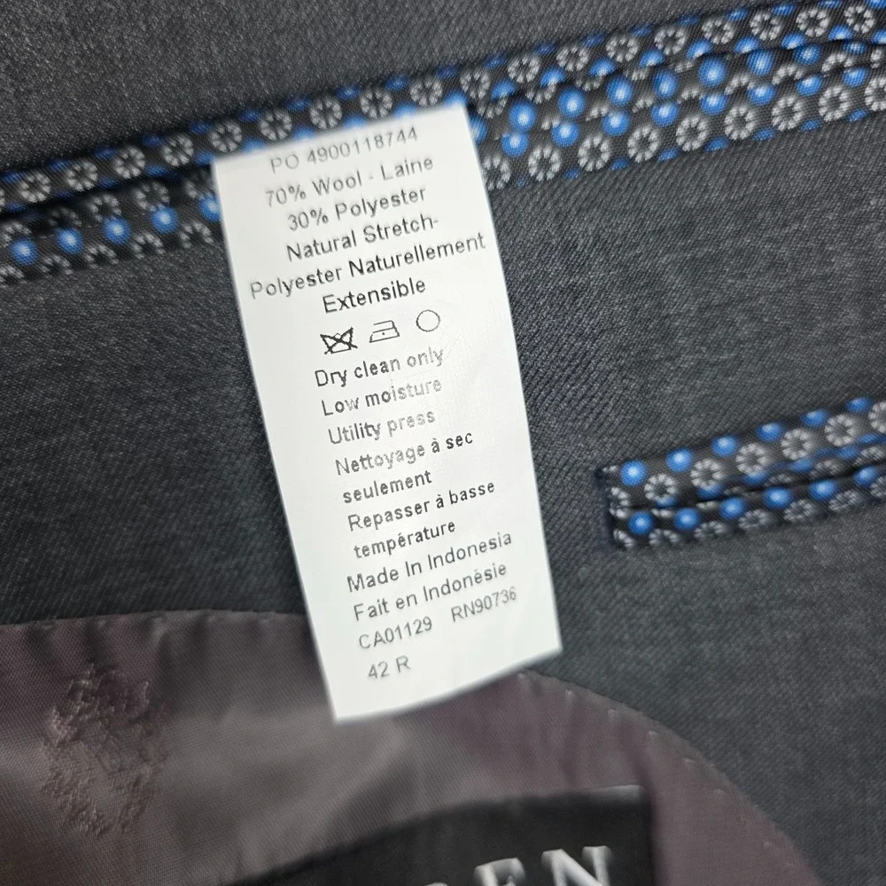 Lauren Ralph Lauren Blazer Mens 42R Gray Notch Lapel Single Breasted Pockets